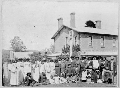 Group of Aboriginal residents at Coranderrk, 1903