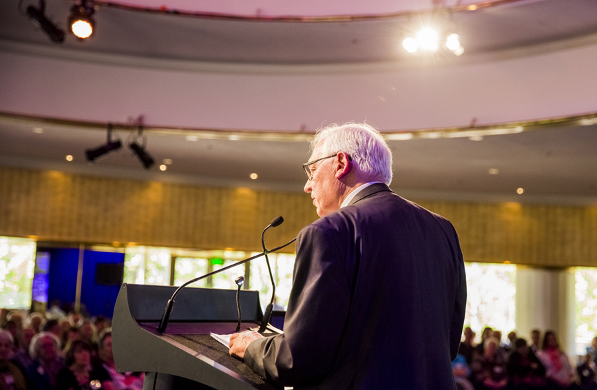 Graeme delivering his speech