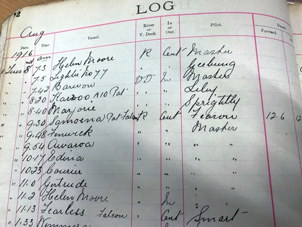 Photo of log book