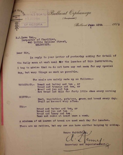 PROV, VA 2707 Charities Board of Victoria, VPRS 4523 ‘Closed’ Agency and General Correspondence Files, Unit 52, File 490, 25 June 1925