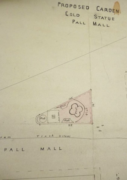 old map of a statue for a garden 