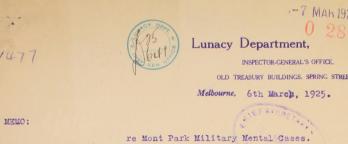 letter from lunacy department